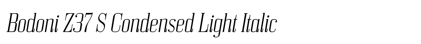 Bodoni Z37 S Condensed Light Italic